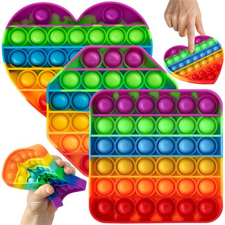 Gads 3 Pack Push Pop Bubble Fidget Toy - Sensory Toys for Kids